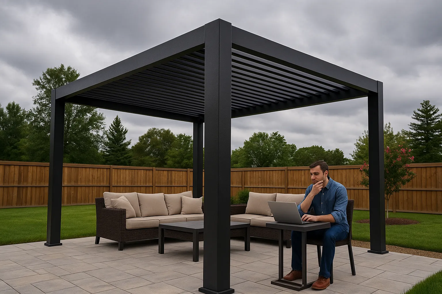 Pergola materials: Steel
